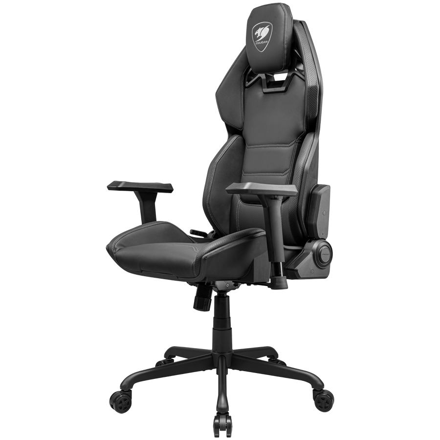 Gaming Chair COUGAR HOTROD BLACK (3D adjustable armrests, backrest height 900 mm, backrest width 450 mm, angled backrest, casing material leatherette, chair depth 590 mm, chair height 1390 mm, chair width 705 mm, maximum suitable weight 136 kg, wheels quantity 5)-1