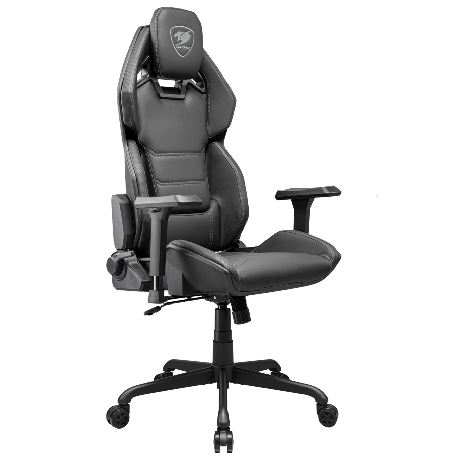 Gaming Chair COUGAR HOTROD BLACK (3D adjustable armrests, backrest height 900 mm, backrest width 450 mm, angled backrest, casing material leatherette, chair depth 590 mm, chair height 1390 mm, chair width 705 mm, maximum suitable weight 136 kg, wheels quantity 5)-2