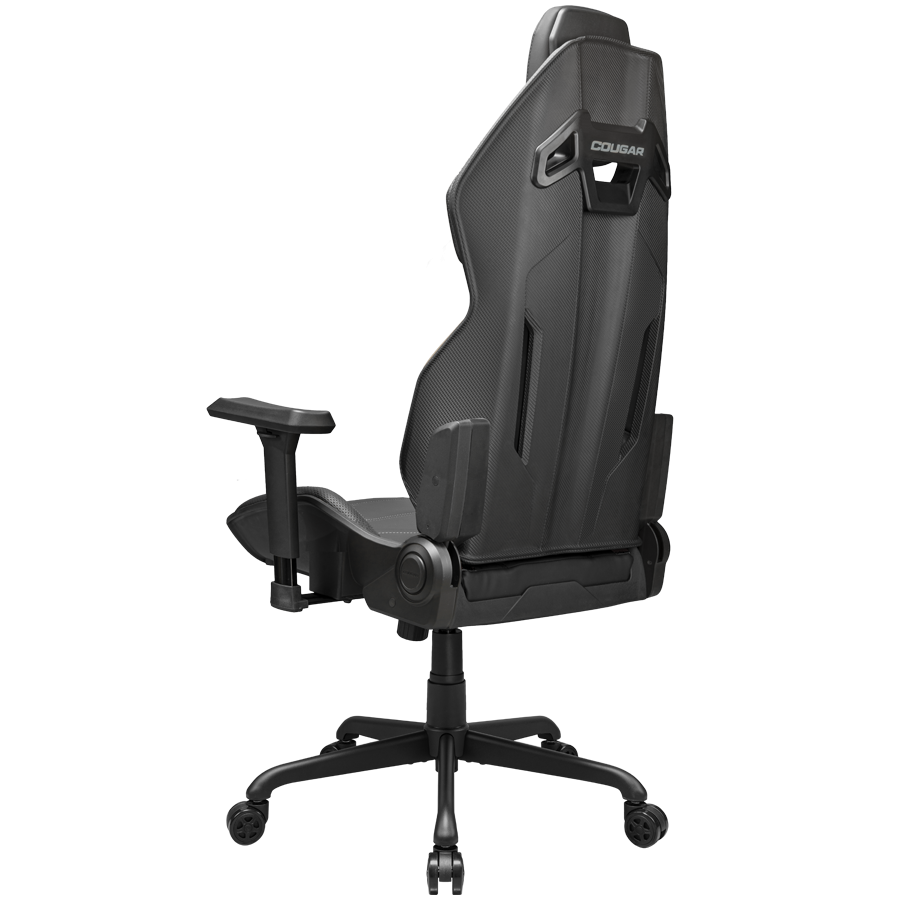 Gaming Chair COUGAR HOTROD BLACK (3D adjustable armrests, backrest height 900 mm, backrest width 450 mm, angled backrest, casing material leatherette, chair depth 590 mm, chair height 1390 mm, chair width 705 mm, maximum suitable weight 136 kg, wheels quantity 5)-7