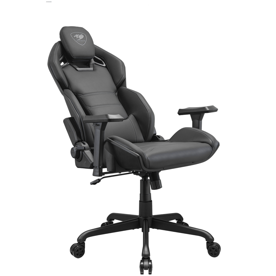 Gaming Chair COUGAR HOTROD BLACK (3D adjustable armrests, backrest height 900 mm, backrest width 450 mm, angled backrest, casing material leatherette, chair depth 590 mm, chair height 1390 mm, chair width 705 mm, maximum suitable weight 136 kg, wheels quantity 5)-8