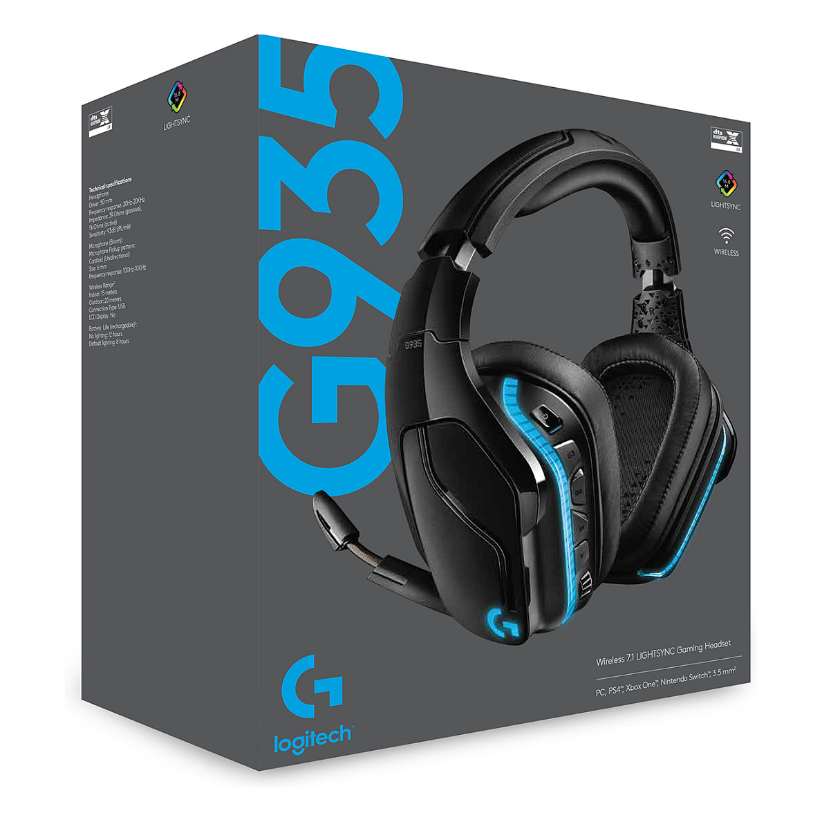 LOGITECH G935 Wireless 7.1 Surround Sound LIGHTSYNC Gaming Headset - 2.4GHZ - EMEA-24