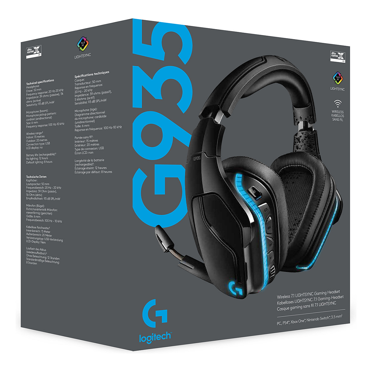 LOGITECH G935 Wireless 7.1 Surround Sound LIGHTSYNC Gaming Headset - 2.4GHZ - EMEA-25