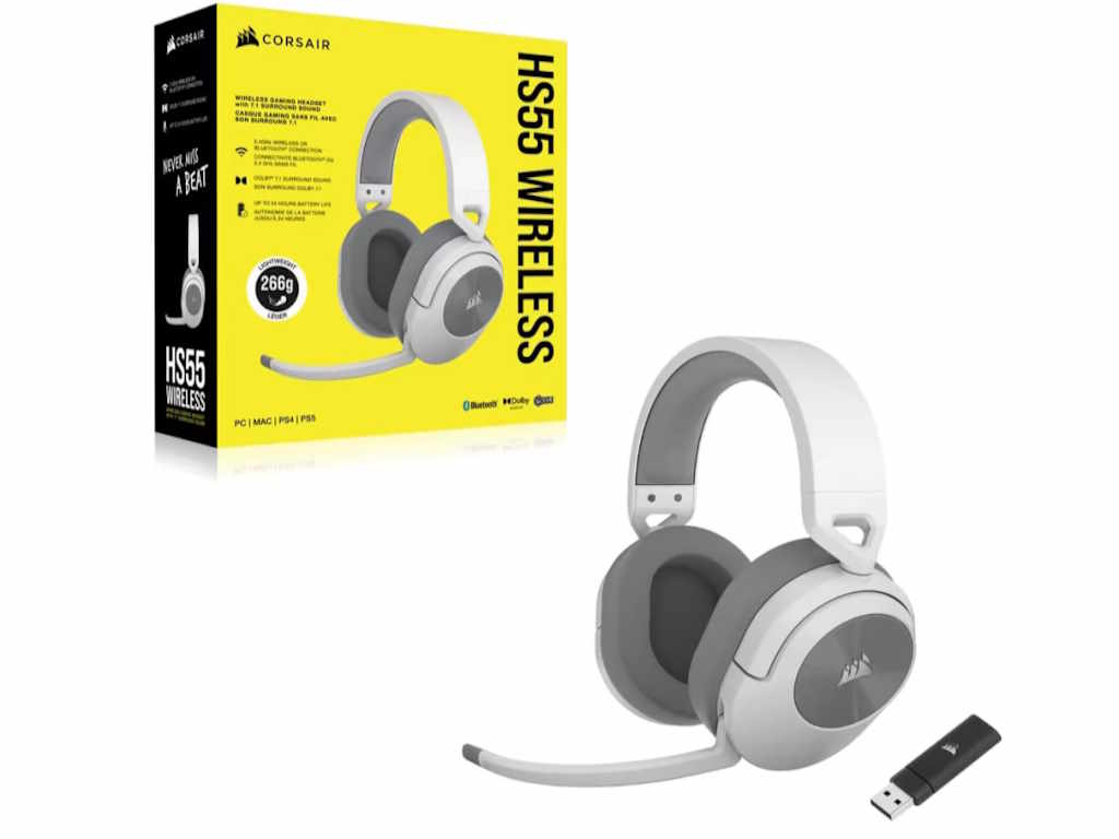 Slušalice CORSAIR HS55 (bežične, on-ear, bijele)-11