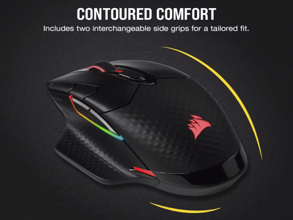Miš CORSAIR DARK CORE RGB PRO (Bežični, 18000 DPI, Optički, RGB osvjetljenje, Crna)-10
