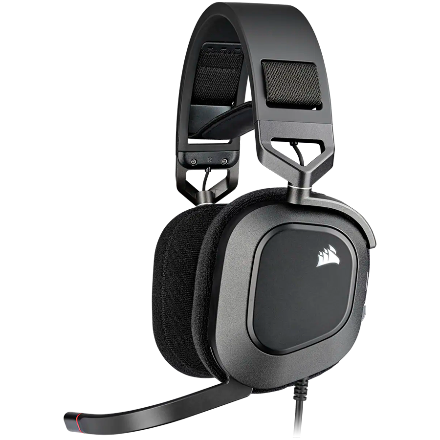 Slušalice CORSAIR HS80 RGB (over-ear, žične, RGB osvjetljenje, Dolby Atmos, 7.1 kanala, mikrofon, Carbon)