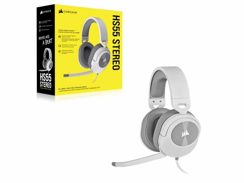 Slušalice CORSAIR HS55 (over-ear, žične, mikrofon, bijele)-5