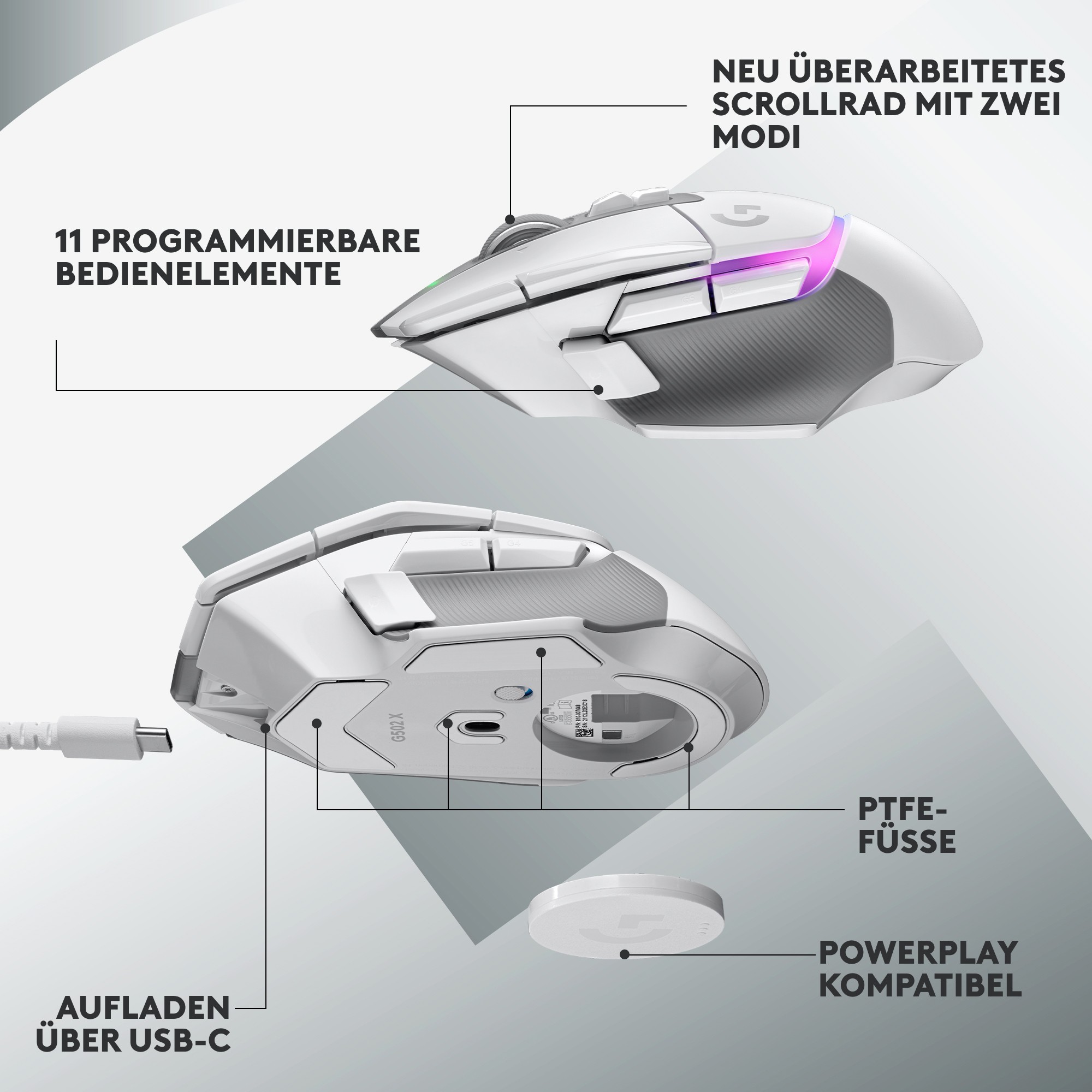 Miš LOGITECH G502 X PLUS Lightspeed RGB Wireless Gaming White/ Premium EER2-11