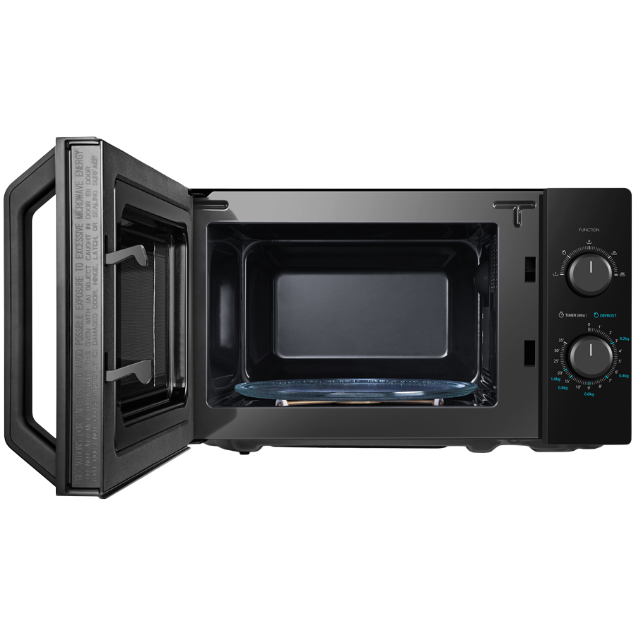 Microwave oven, volume 20L, mechanical control, 800W, 5 power levels, LED lighting, defrosting, cooking end signal, black-1