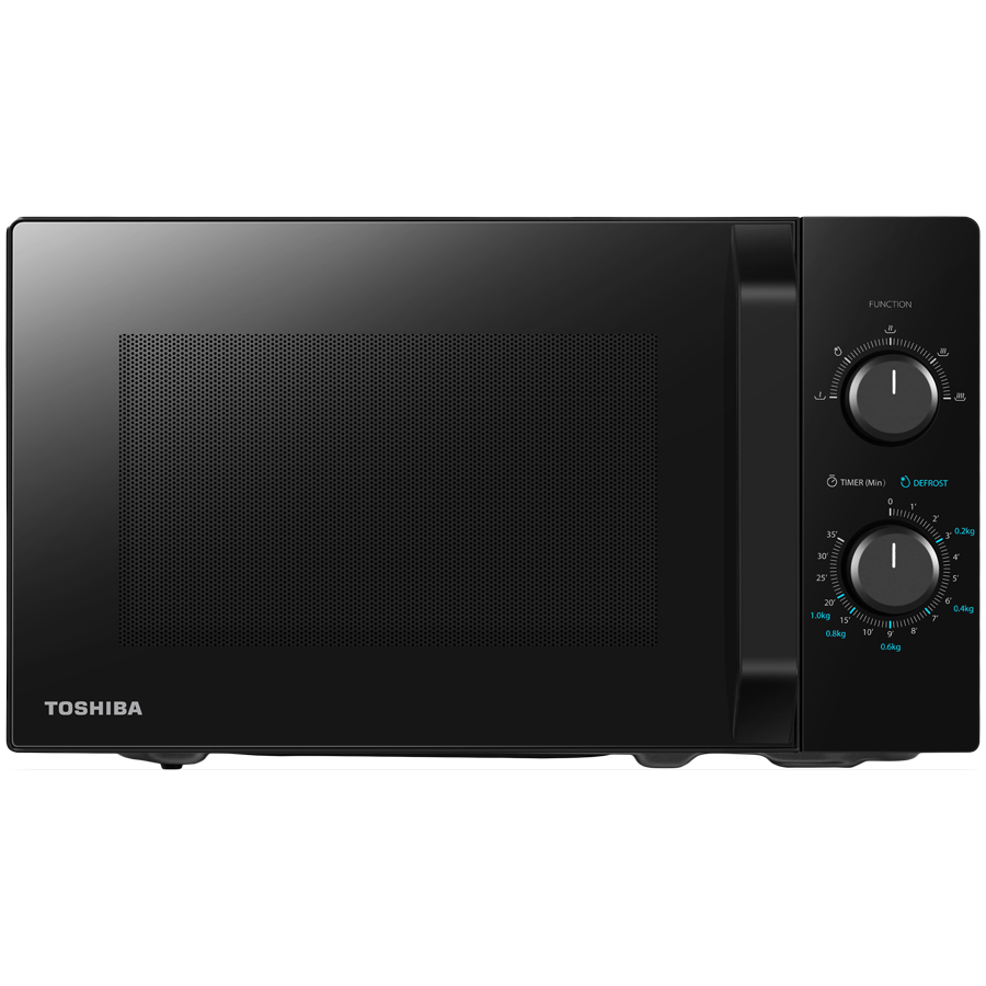 Microwave oven, volume 20L, mechanical control, 800W, 5 power levels, LED lighting, defrosting, cooking end signal, black-0