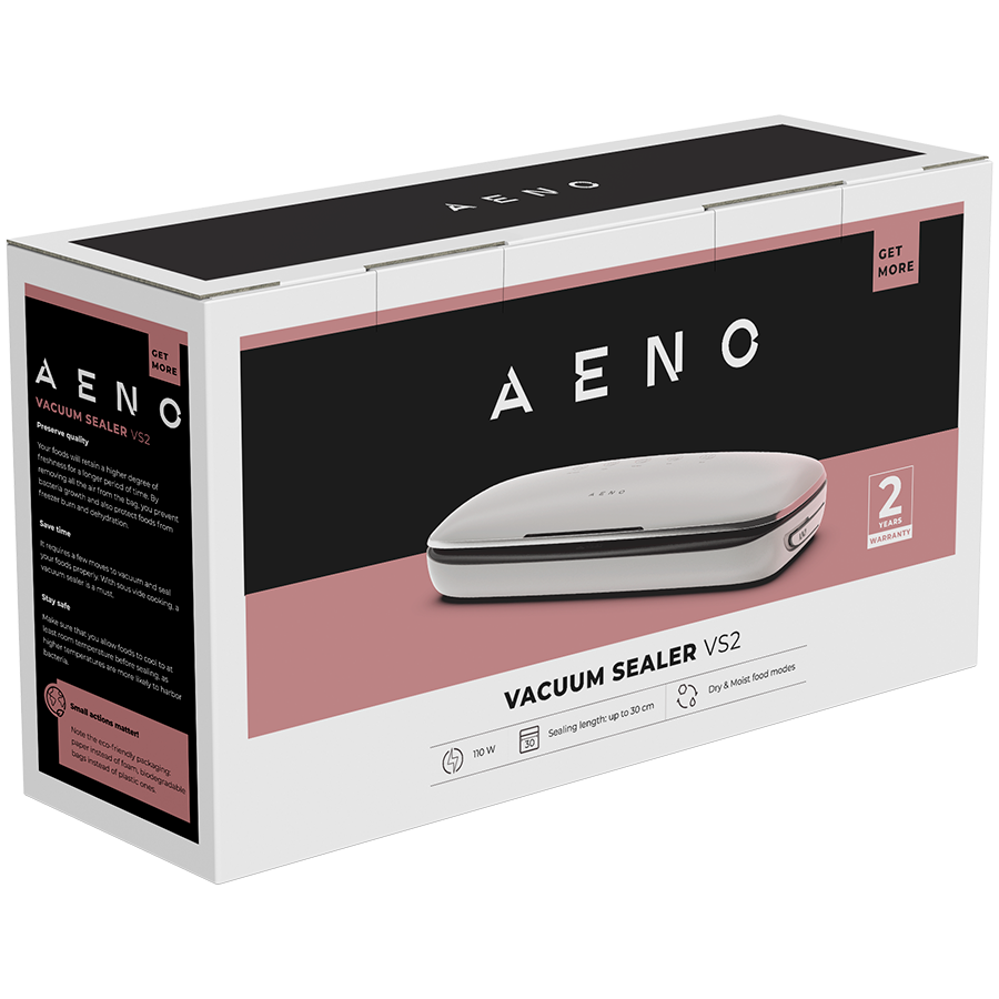 AENO Vacuum sealer VS2: 110W, 60kPa, Dry/Moist Food Mode, 3 modes: Vac+Seal, Seal, Pulse, Max Packet Width 30 cm-3