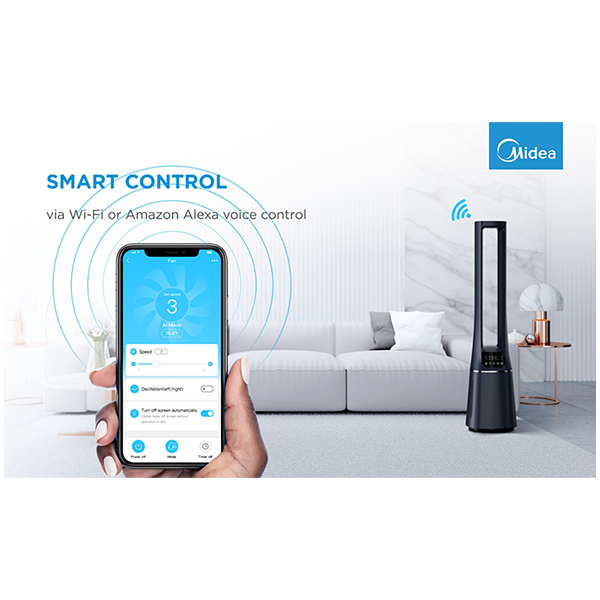 Ventilator i pročišćivač zraka MIDEA Bladeless Fan & air purifier Smart WiFi (H13 HEPA filter, 10 brzina, do 48 m2)-9