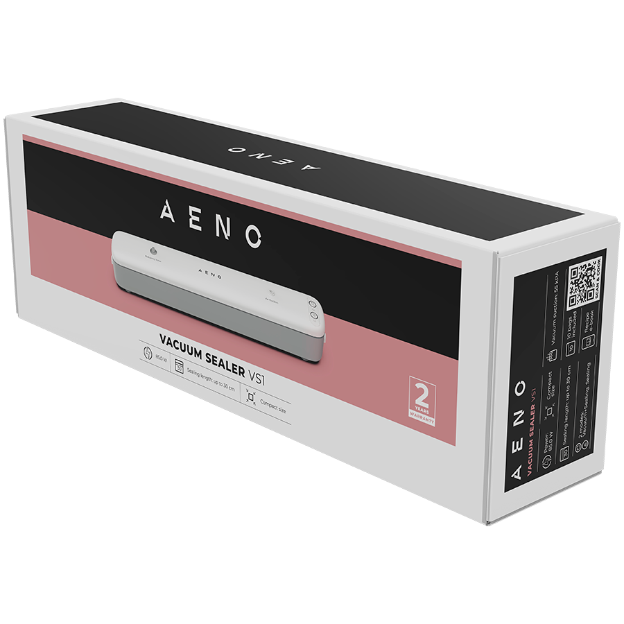 Aparat za vakuumiranje AENO VS1 (Elektronsko upravljanje, Vrijeme vakuumiranja od 10 sekundi, Kapacitet do 4.5 L/min, Snaga 85 W, Bijelo/Siva)-6