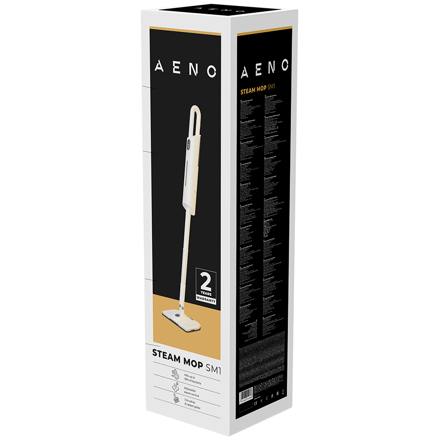 AENO Steam Mop SM1, with built-in water filter, aroma oil tank, 1000W, 110 °C, Tank Volume 380mL, Screen Touch Switch-7