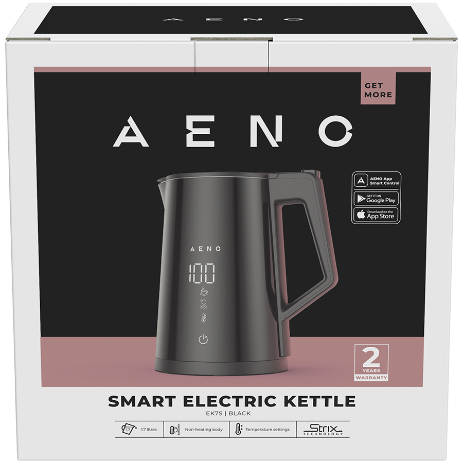 AENO Electric Kettle EK7S Smart: 1850-2200W, 1.7L, Strix, Double-walls, Temperature Control, Keep warm Function, Control via Wi-Fi, LED-display, Non-heating body, Auto Power Off, Dry tank Protection-2