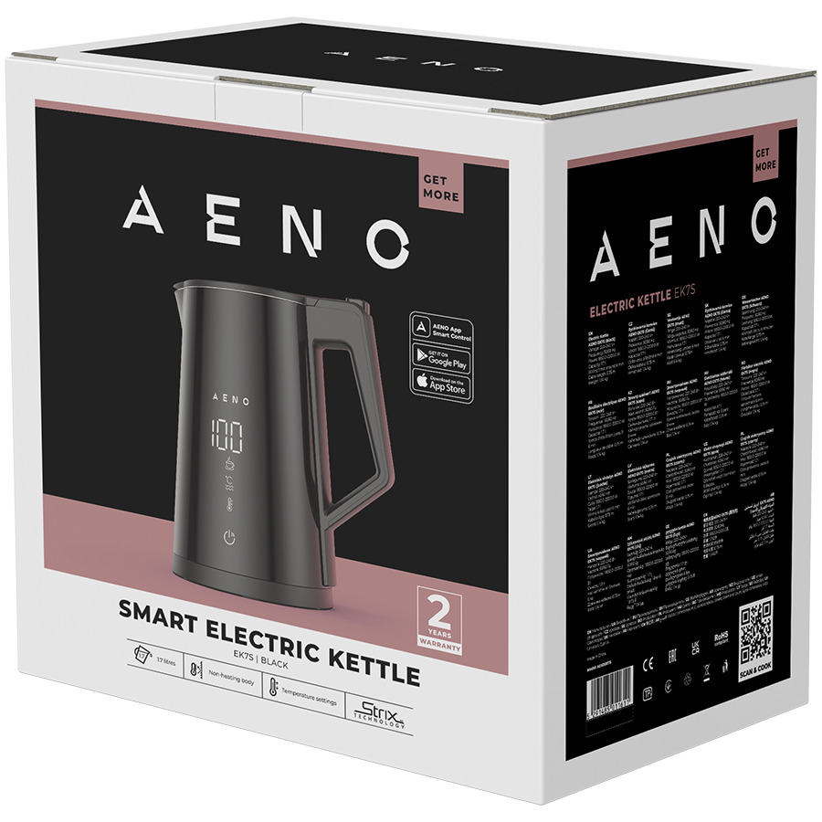 AENO Electric Kettle EK7S Smart: 1850-2200W, 1.7L, Strix, Double-walls, Temperature Control, Keep warm Function, Control via Wi-Fi, LED-display, Non-heating body, Auto Power Off, Dry tank Protection-3