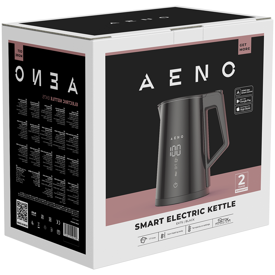 AENO Electric Kettle EK7S Smart: 1850-2200W, 1.7L, Strix, Double-walls, Temperature Control, Keep warm Function, Control via Wi-Fi, LED-display, Non-heating body, Auto Power Off, Dry tank Protection-4