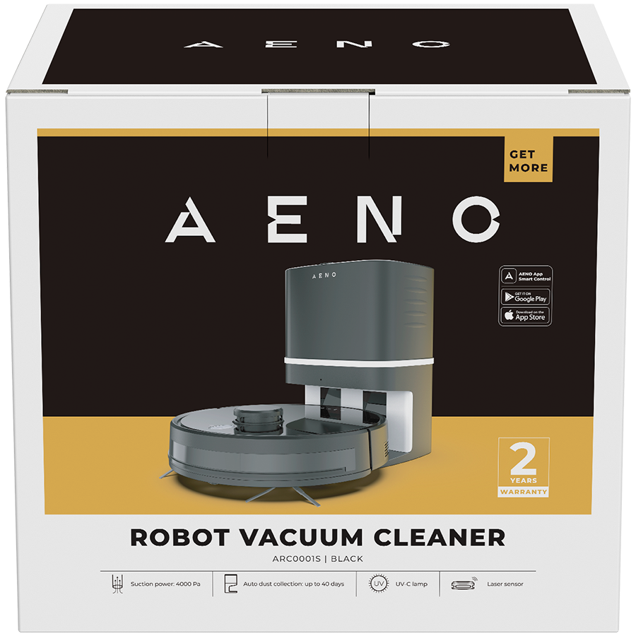 Robot Vacuum Cleaner AENO RC1S (automatska stanica za čišćenje i punjenje, mokro i suho čišćenje, pametna kontrola AENO aplikacijom, UV lampa)-6