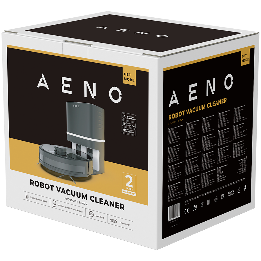 Robot Vacuum Cleaner AENO RC1S (automatska stanica za čišćenje i punjenje, mokro i suho čišćenje, pametna kontrola AENO aplikacijom, UV lampa)-7