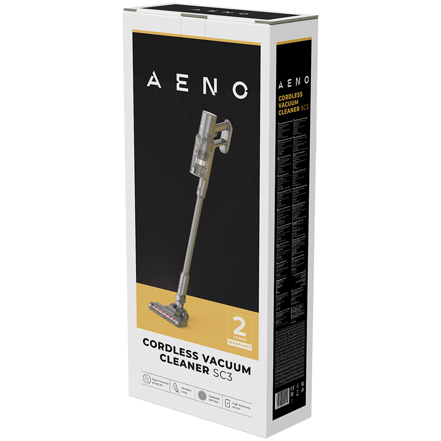 Štapni usisavač AENO SC3: electric turbo brush, LED lighted brush, resizable and easy to maneuver, washable MIF filter-4