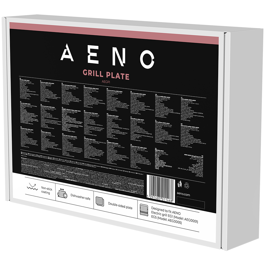 Ploča za roštilj AENO AEGP1 (dvostrana, neprianjajući premaz, 290 × 234 mm, crna boja)-2