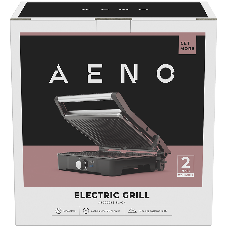 Električni roštilj AENO EG2 (2000W, regulacija temperature, otvaranje do 180°, veličina ploče 290*234mm)-4