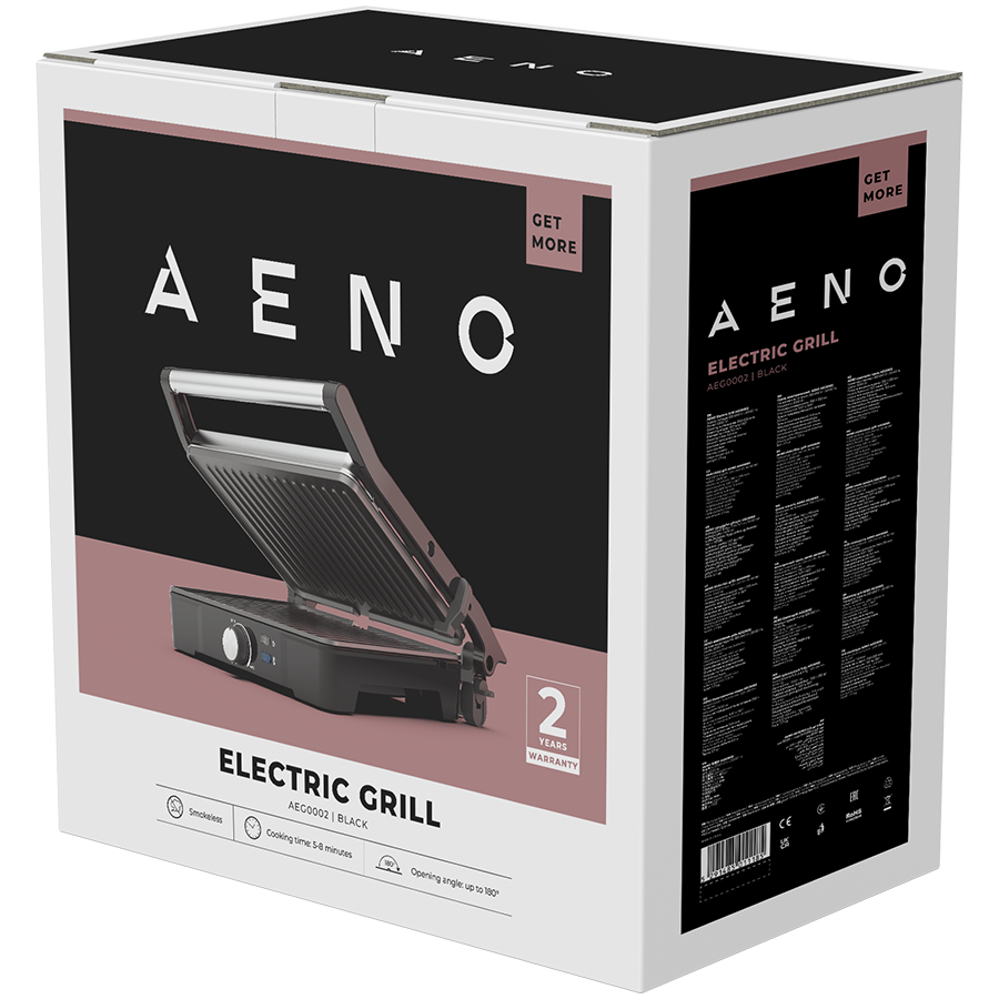 Električni roštilj AENO EG2 (2000W, regulacija temperature, otvaranje do 180°, veličina ploče 290*234mm)-5