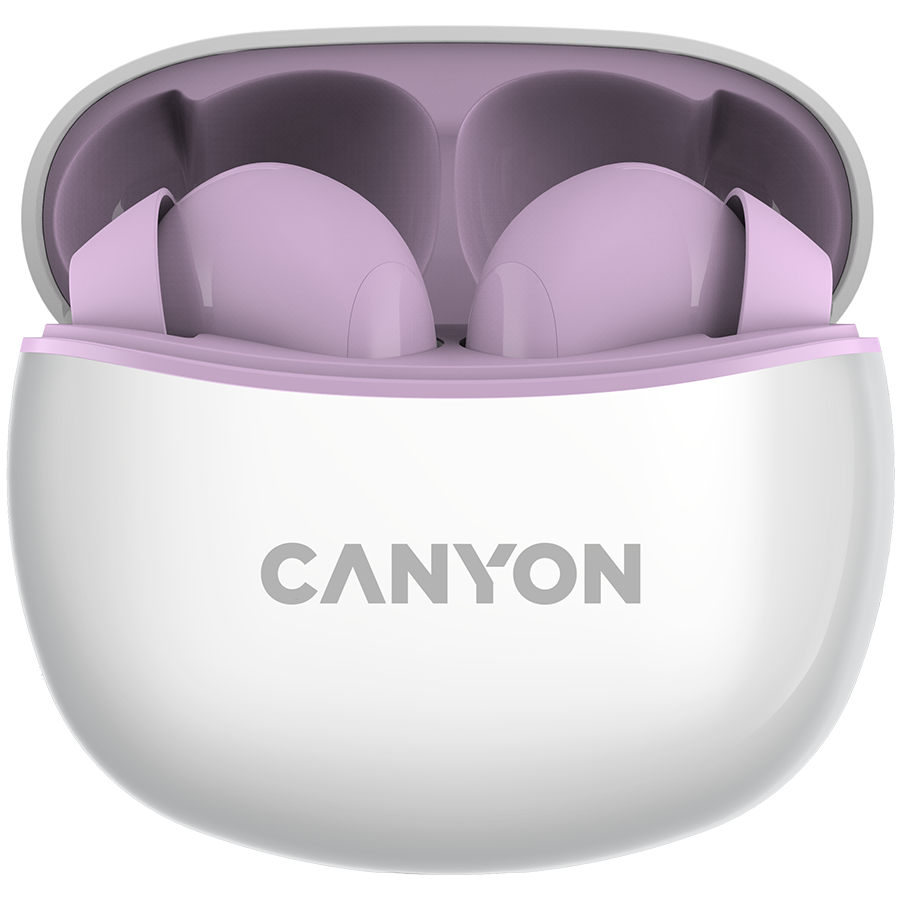 Canyon TWS-5 Bluetooth headset, with microphone, BT V5.3 JL 6983D4, Frequence Response:20Hz-20kHz, battery EarBud 40mAh*2+Charging Case 500mAh, type-C cable length 0.24m, size: 58.5*52.91*25.5mm, 0.03-0