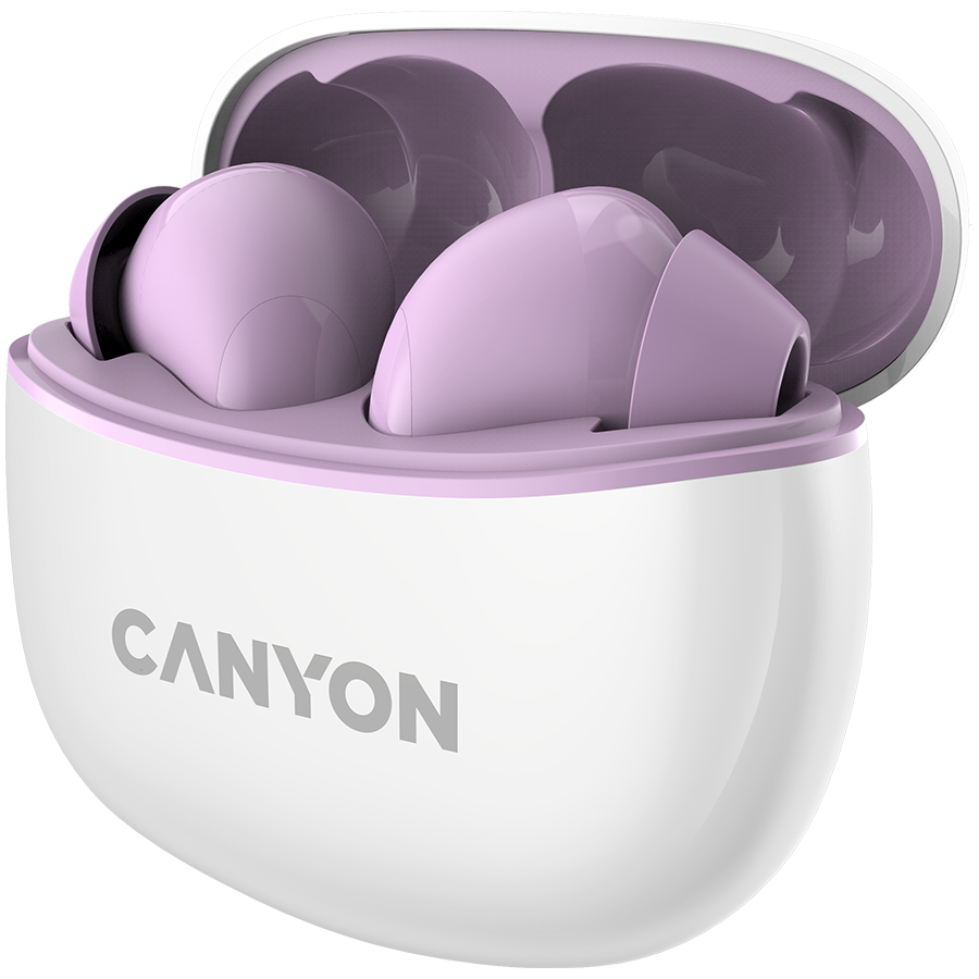 Canyon TWS-5 Bluetooth headset, with microphone, BT V5.3 JL 6983D4, Frequence Response:20Hz-20kHz, battery EarBud 40mAh*2+Charging Case 500mAh, type-C cable length 0.24m, size: 58.5*52.91*25.5mm, 0.03-2