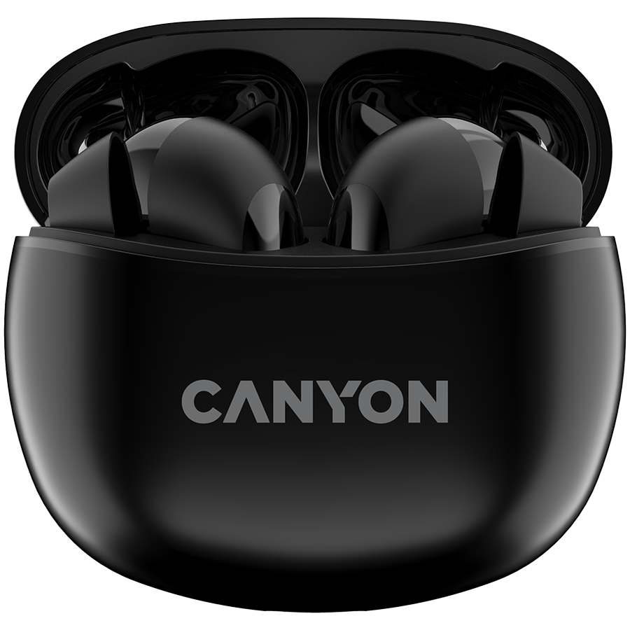 Canyon TWS-5 Bluetooth headset, with microphone, BT V5.3 JL 6983D4, Frequence Response:20Hz-20kHz, battery EarBud 40mAh*2+Charging Case 500mAh, type-C cable length 0.24m, size: 58.5*52.91*25.5mm, 0.03