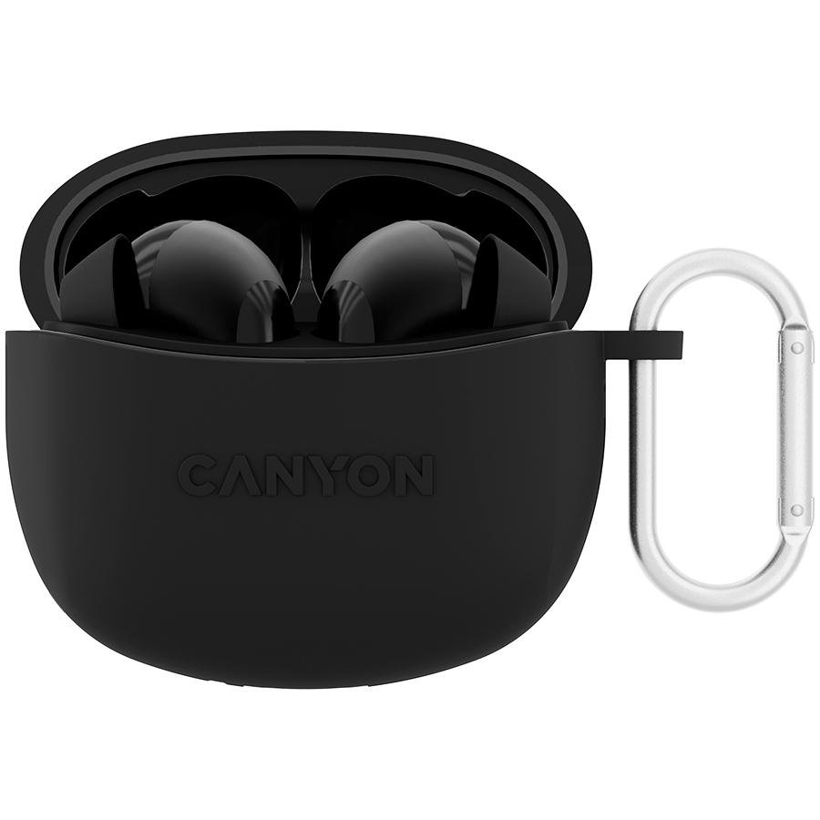 Canyon TWS-5 Bluetooth headset, with microphone, BT V5.3 JL 6983D4, Frequence Response:20Hz-20kHz, battery EarBud 40mAh*2+Charging Case 500mAh, type-C cable length 0.24m, size: 58.5*52.91*25.5mm, 0.03-5