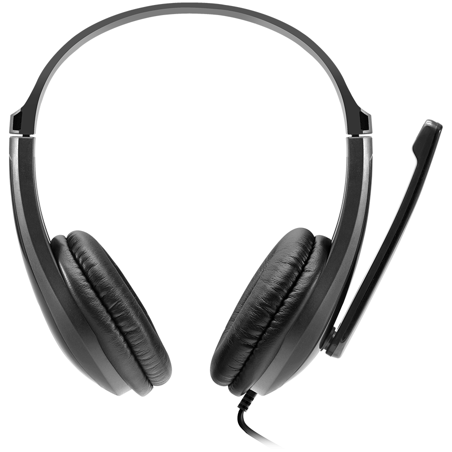 Slušalice CANYON entry price PC headset with microphone, combined 3.5mm plug, leather pads, Flat cable length 2.0m, 160*60*160mm, 0.13kg crna-1