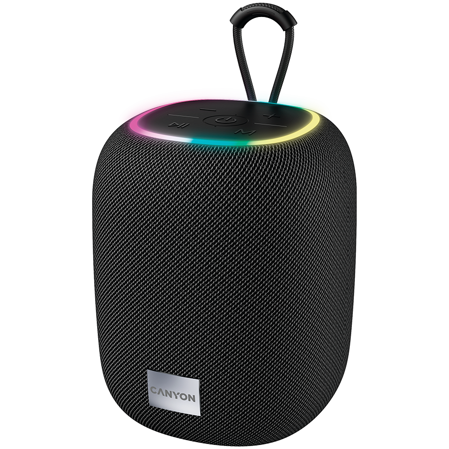 CANYON BSP-8, Bluetooth Speaker, BT V5.2, BLUETRUM AB5362B, TF card support, Type-C USB port, 1800mAh polymer battery, Max Power 10W crna, cable length 0.50m, 110*110*135mm, 0.57kg-0