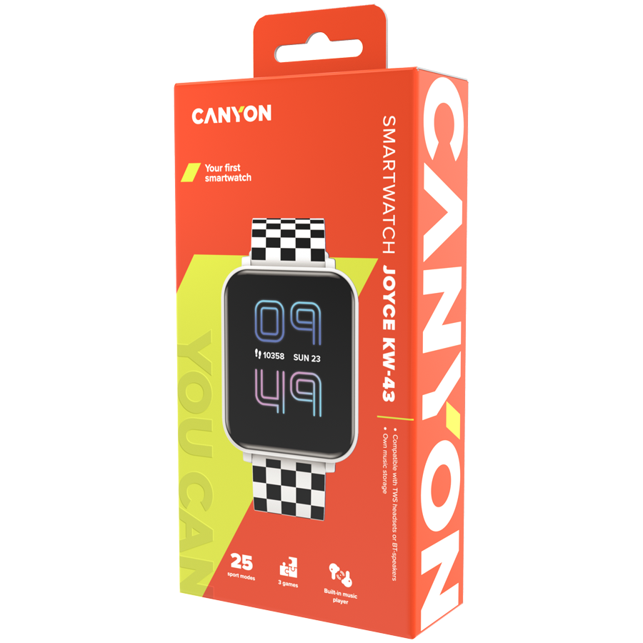 Dječji pametni sat CANYON Joyce KW-43 CNE-KW43WB crno-bijeli-6