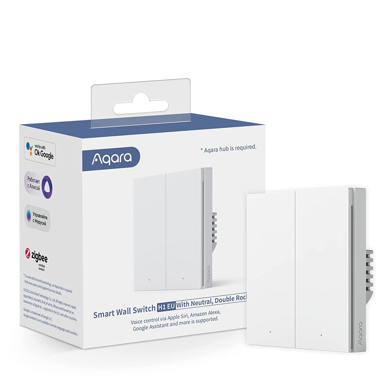 Pametni prekidač AQARA WS-EUK04 Smart Wall Switch H1 (dvostruki zidni)-2