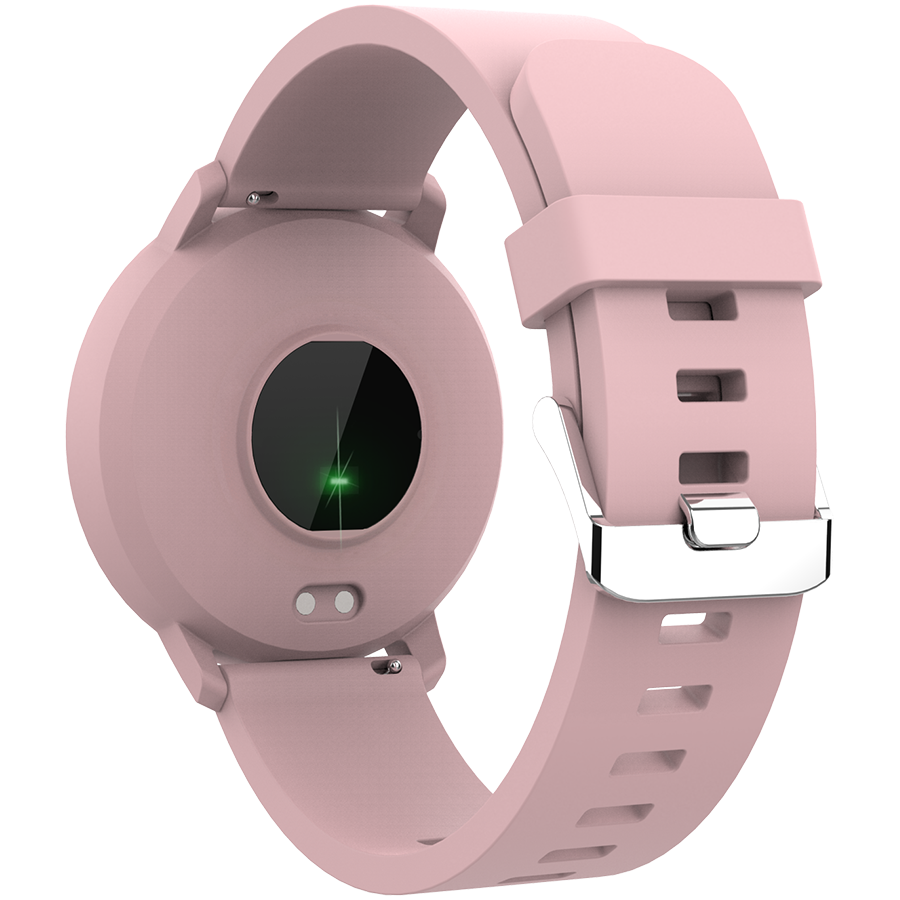 Smart watch, 1.3inches IPS full touch screen, Round watch, IP68 waterproof, multi-sport mode, BT5.0, compatibility with iOS and android, Pink, Host 25.2*42.5*10.7mm, Strap 20*250mm, 45g-2