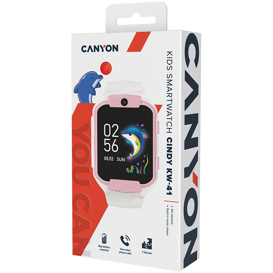 Dječji pametni sat CANYON Cindy CNE-KW41WP rozi, Nano-Sim-7