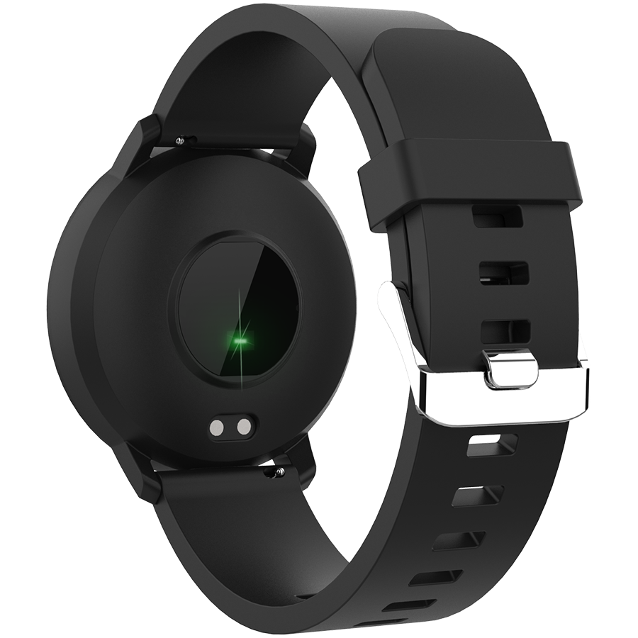 Smart watch, 1.3inches IPS full touch screen, Round watch, IP68 waterproof, multi-sport mode, BT5.0, compatibility with iOS and android crna , Host 25.2*42.5*10.7mm, Strap 20*250mm, 45g-2