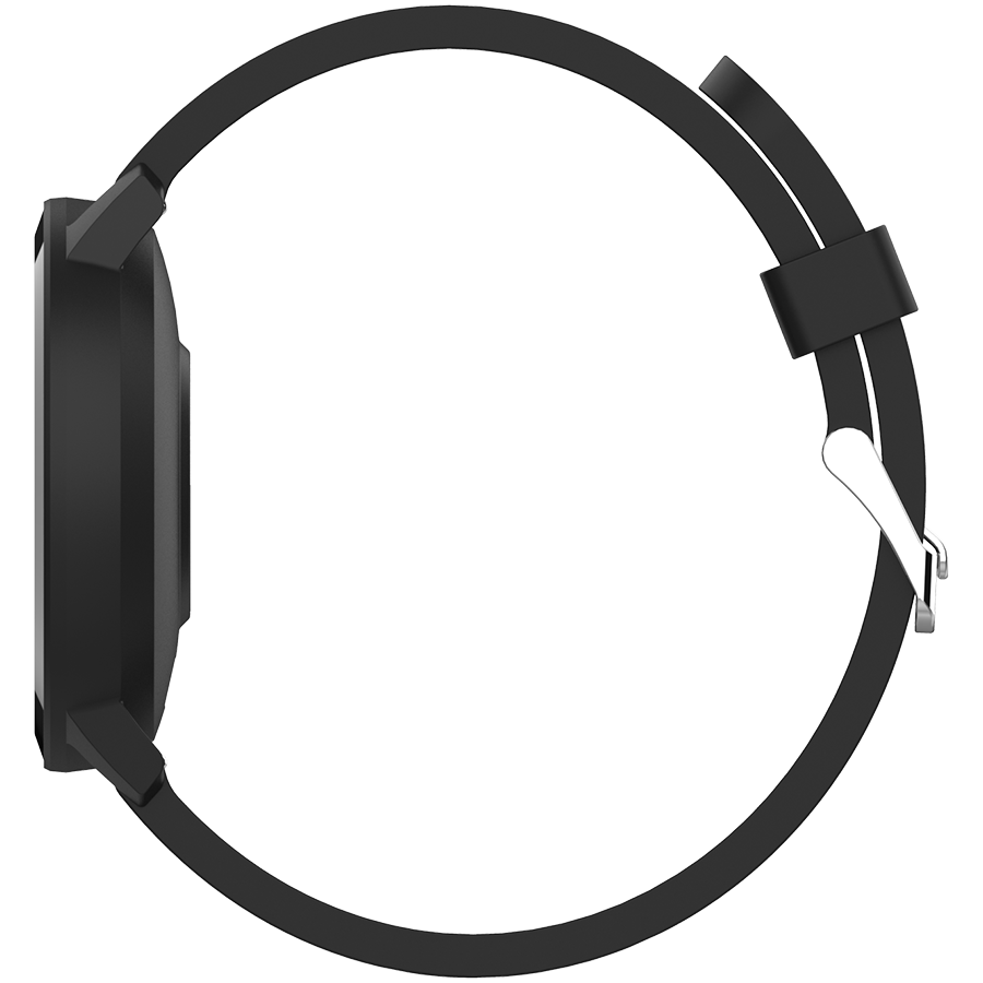 Smart watch, 1.3inches IPS full touch screen, Round watch, IP68 waterproof, multi-sport mode, BT5.0, compatibility with iOS and android crna , Host 25.2*42.5*10.7mm, Strap 20*250mm, 45g-3