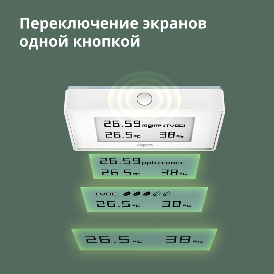 Aqara TVOC Air Quality Monitor: Model No: AAQS-S01; SKU: AS029GLW02-42