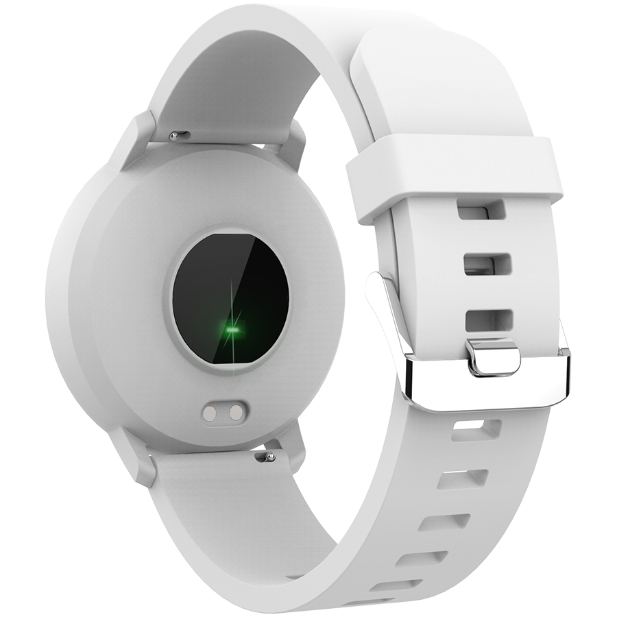 Smart watch, 1.3inches IPS full touch screen, Round watch, IP68 waterproof, multi-sport mode, BT5.0, compatibility with iOS and android, Silver white , Host 25.2*42.5*10.7mm, Strap 20*250mm, 45g-2