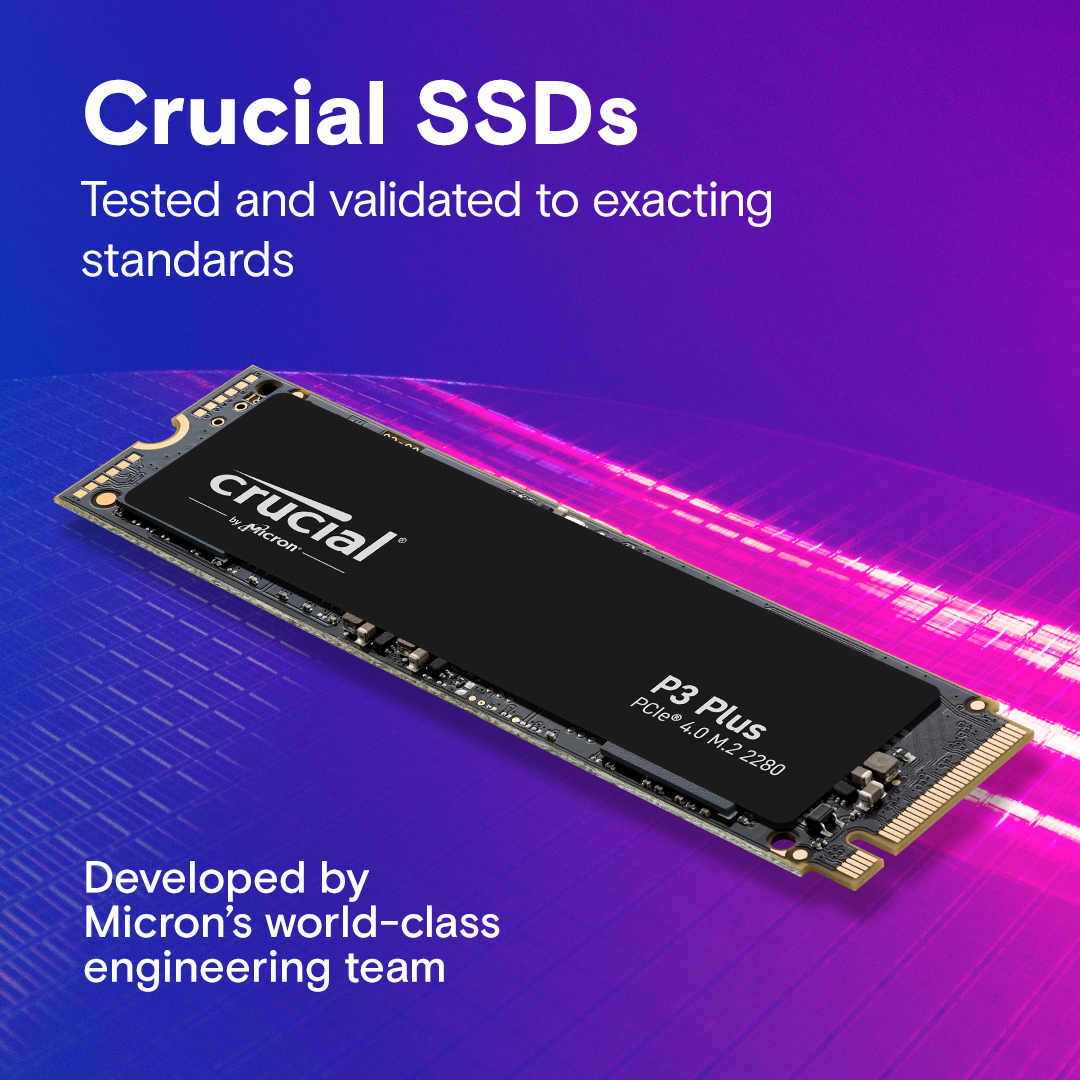 Crucial SSD P3 Plus 1000GB/1TB M.2 2280 PCIE Gen4.0 3D NAND, R/W: 5000/4200 MB/s, Storage Executive + Acronis SW included-4