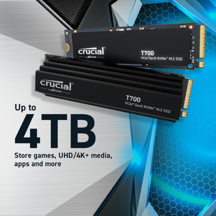 SSD CRUCIAL T700 1TB PCIe Gen5 NVMe M.2-3