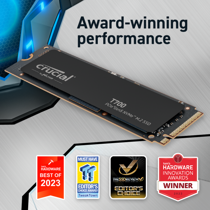 SSD CRUCIAL T700 1TB PCIe Gen5 NVMe M.2-5