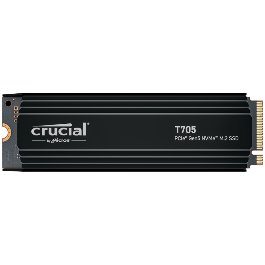 Crucial T705 2TB PCIe Gen5 NVMe M.2 SSD with heatsink, EAN: 649528940339-0