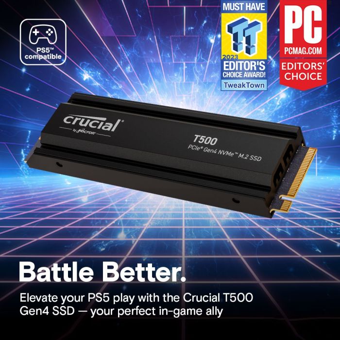 SSD CRUCIAL T500 1TB PCIe Gen4 NVMe M.2 SSD s hladnjakom-4