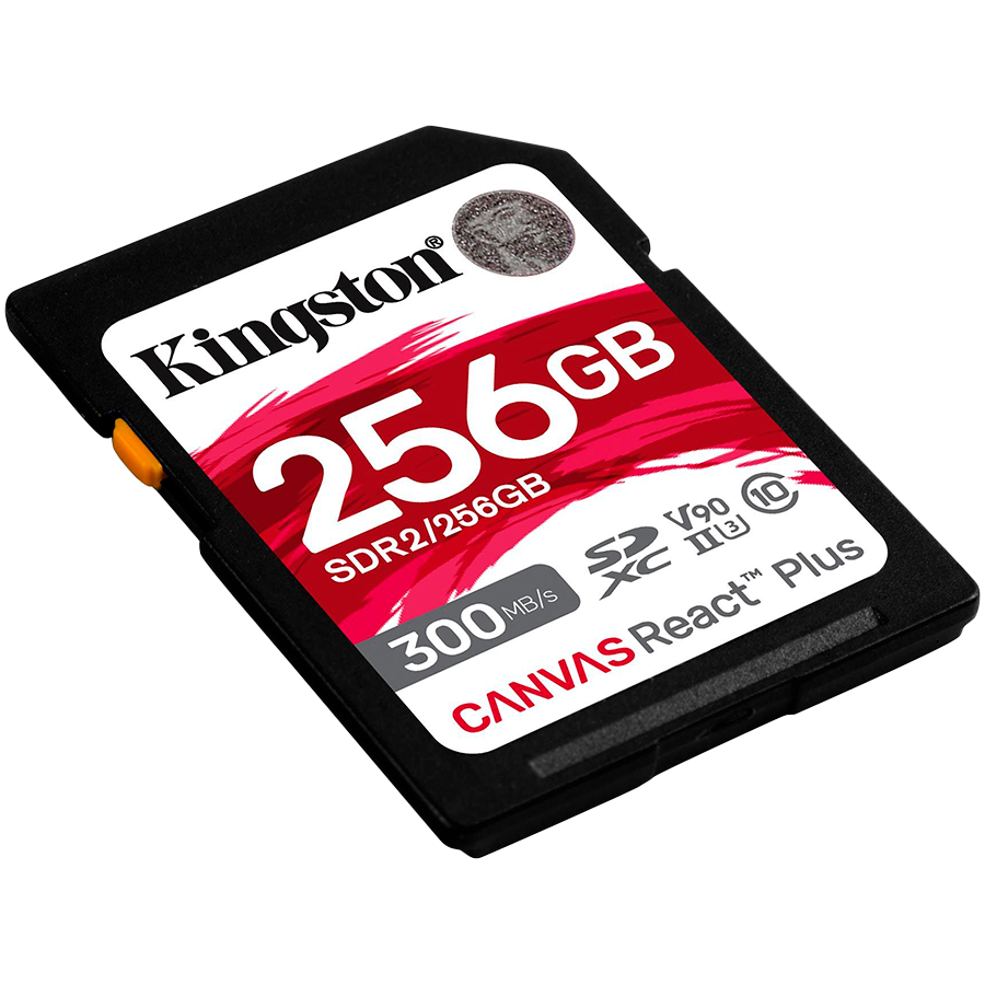 Kingston 256GB Canvas React Plus SDXC UHS-II 300R/260W U3 V90 for Full HD/4K/8K EAN: 740617301977-1