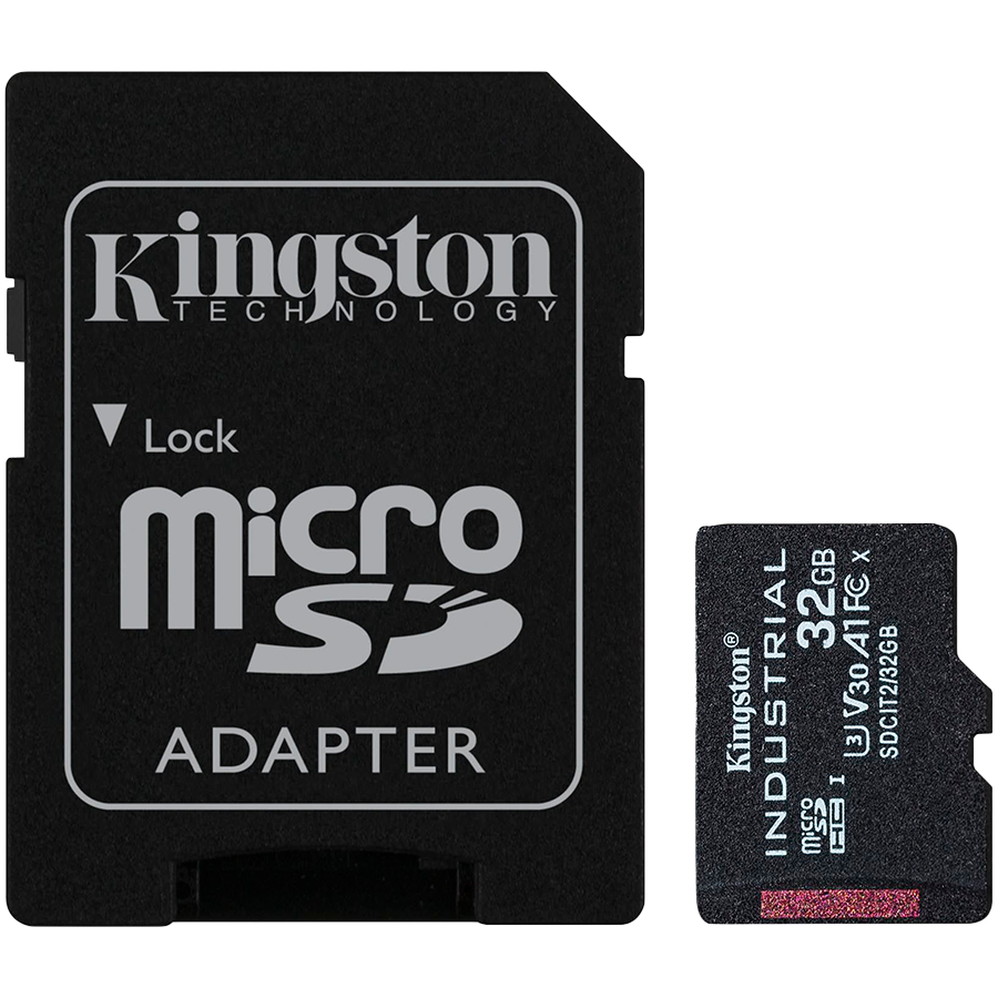 Kingston 32GB microSDHC Industrial C10 A1 pSLC Card + SD Adapter-0