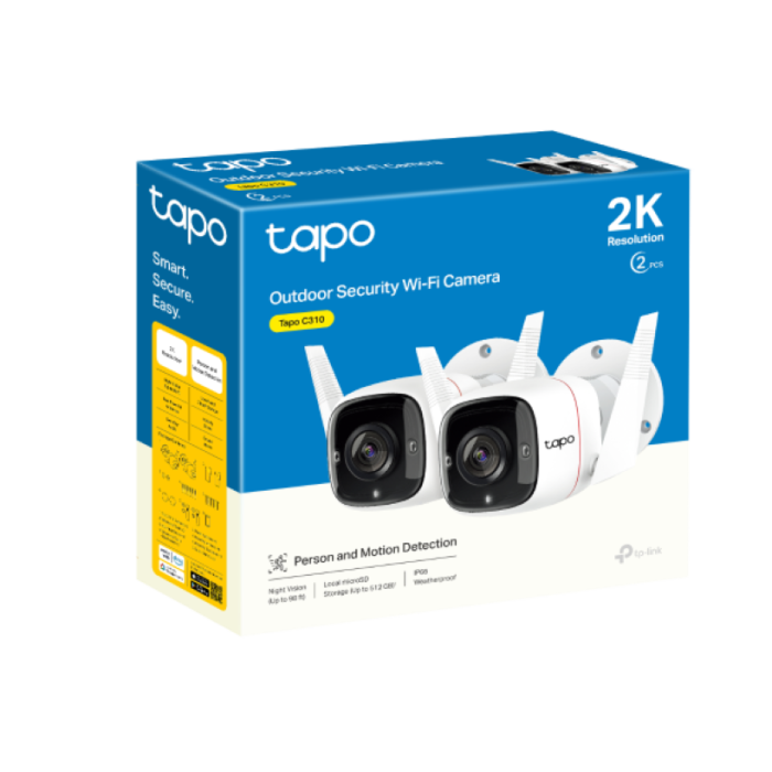 Nadzorna kamera TP-LINK Tapo C310P2 (2K, Wi-Fi, IP66, noćni vid do 30 m, 2 komada)-1