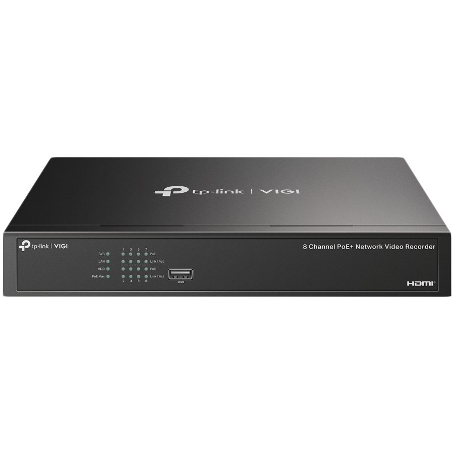 Network Video Recorder TP-LINK 8 Channel PoE+ (h.265+/h.265/h.264+/h.264, do 8MP rezolucija, 80 Mbps ulazna propusnost, 8× 10/100 Mbps PoE+ port)-0