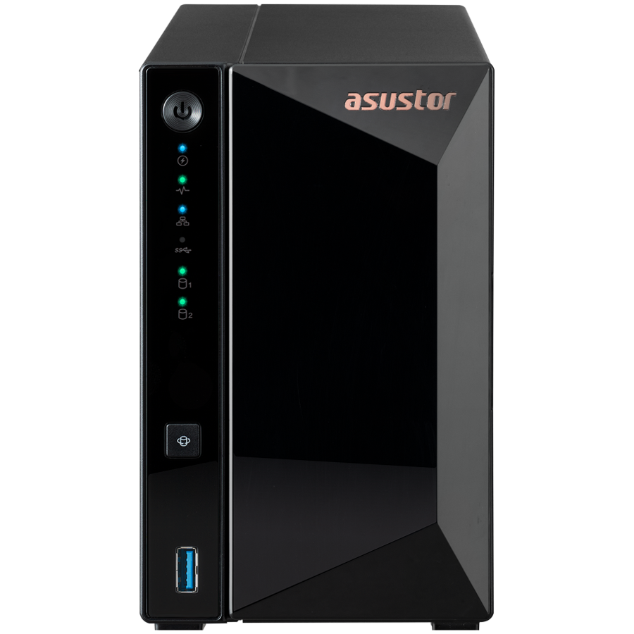 ASUSTOR NAS AS3302Tv2 Drivestor2 Pro Gen2 (2x 3.5", 1x 2.5Gbe, Realtek QuadCore RTD1619B 1.7GHz, 2GB, Desktop)-0
